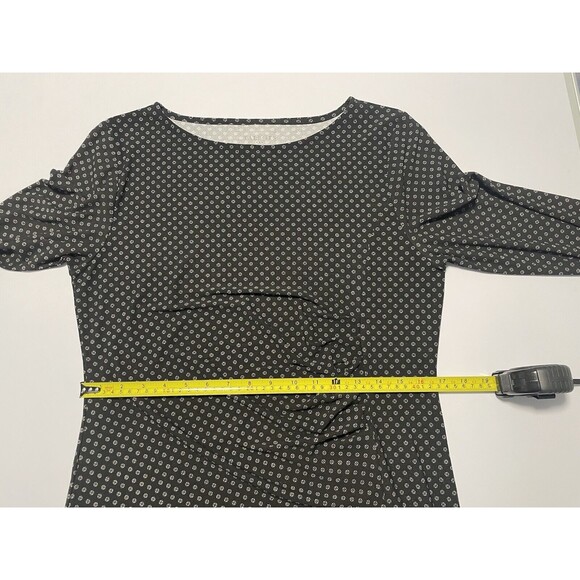 Talbots Polyester Spandex Stretch Knit Tunic Top Career Shirt Ruched M 3/4 Sleev - Picture 7 of 7
